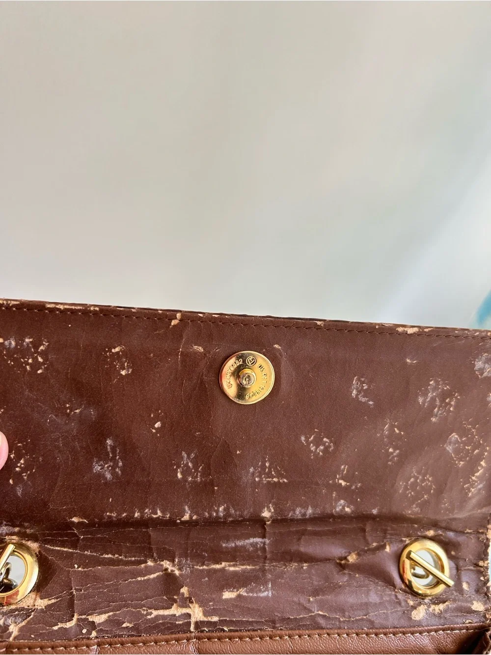 Quilted Brown Leather Crossbody Bag with Chain Strap